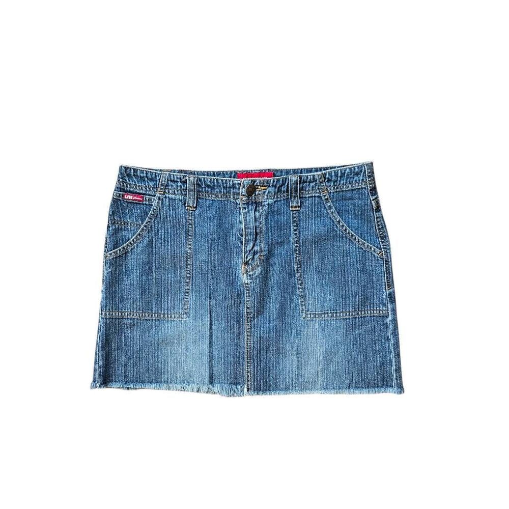 vintage low-rise denim mini skirt